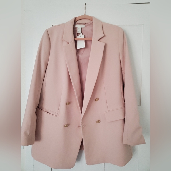NWT H&M women's blazer, pink size 12 - Picture 2 of 3